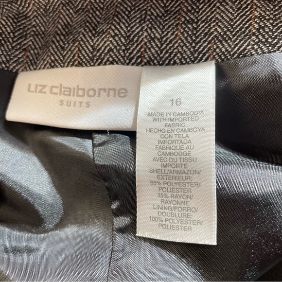 Claiborne Suits Gray Herringbone Trousers Size 16 - Picture 10 of 10